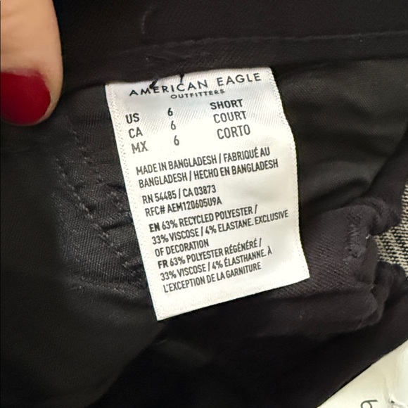 American Eagle Outfitters Women's Black Wide-Leg Trousers 6 SHORT - Picture 6 of 6